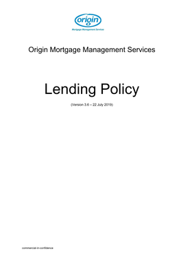 Lending Policy