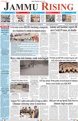 Heavy Rains Lash Jammu, Roads Waterlogged Jammu and Kashmir