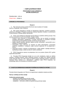 Izmjene I Dopune PPUO Dugopolje (Pročišćeni Tekst Odredbi)
