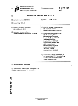 Decolorization of Glycosides