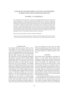 Land Snails of the Eungella Plateau and Environs, Clarke Range, Mid-Eastern Queensland