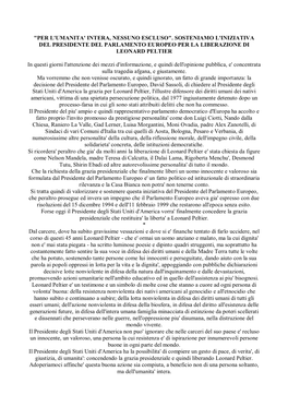 Una Lettera Provinciale Al Presidente Del Parlamento