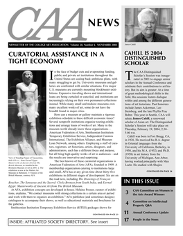 November 2003 CAA News