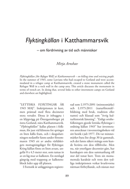 Flyktingkällan I Katthammarsvik