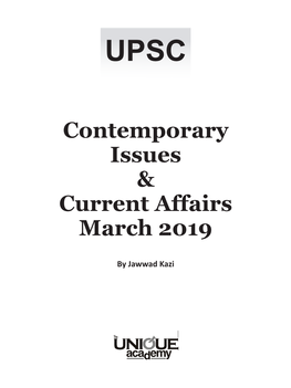 UPSC Contemporary Issues & Current Affairs March 2019 (Study Material)