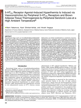 5-HT2A Receptor Agonist-Induced Hyperthermia Is Induced Via Vasoconstriction By