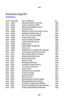 Dhaka District College EIIN