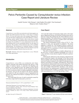 Pelvic Peritonitis Caused by ﻿Campylobacter Rectus﻿ Infection