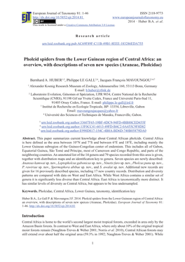 Pholcid Spiders from the Lower Guinean Region of Central Africa: an Overview, with Descriptions of Seven New Species (Araneae, Pholcidae)