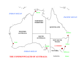 THE COMMONWEALTH of AUSTRALIA TASMANIA Hobart Information About Australia