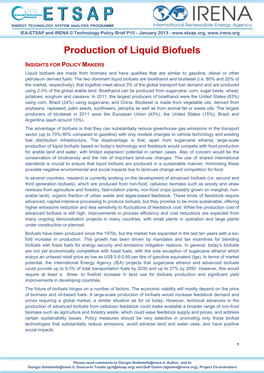 Production of Liquid Biofuels