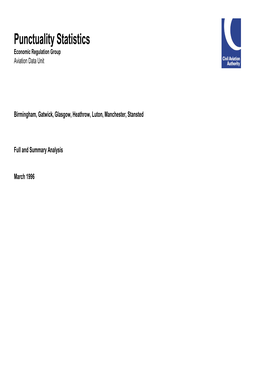 Punctuality Statistics Economic Regulation Group Aviation Data Unit