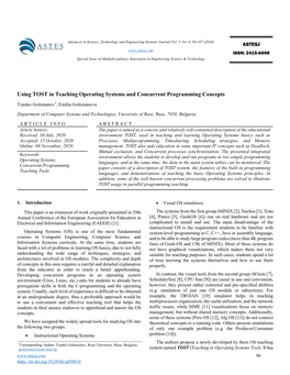Using TOST in Teaching Operating Systems and Concurrent Programming Concepts