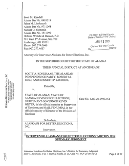 Intervenor Alaskans for Better Elections, Inc