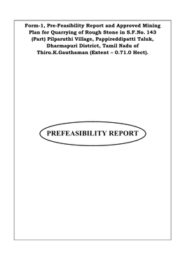 Prefeasibility Report