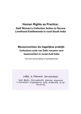 Human Rights As Practice: Dalit Women’S Collective Action to Secure Livelihood Entitlements in Rural South India