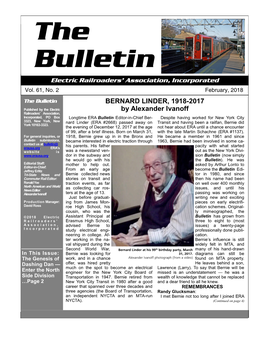 The Bulletin BERNARD LINDER, 1918-2017