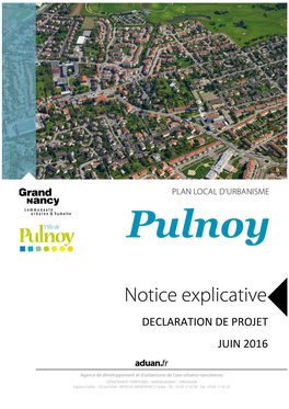 DECLARATION DE PROJET JUIN 2016 PLU Pulnoy