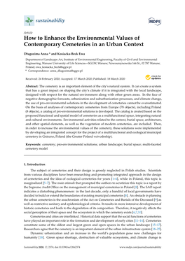 How to Enhance the Environmental Values of Contemporary Cemeteries in an Urban Context