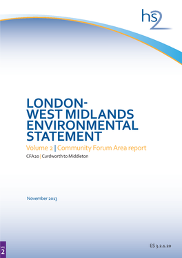 London- West Midlands ENVIRONMENTAL STATEMENT Volume 2 | Community Forum Area Report CFA20 | Curdworth to Middleton