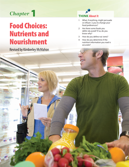 Food Choices: Nutrients and Nourishment