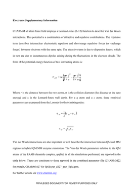 Electronic Supplementary Information CHARMM All Atom Force Field