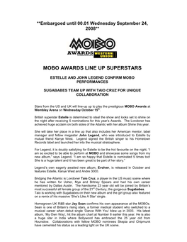 MOBO Performers PR