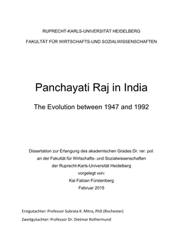 Panchayati Raj in India. the Evolution Between 1947 and 1992