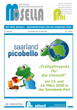 Im Innenteil: Wochenzeitung Für Die Gemeinde Perl