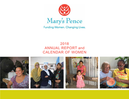 2018 ANNUAL REPORT and CALENDAR of WOMEN Letter from the Executive Director Staff & Board