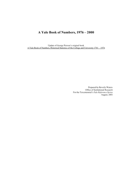 A Yale Book of Numbers, 1976 – 2000