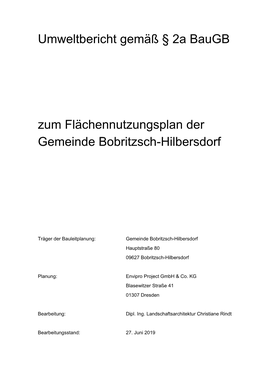 Umweltbericht Gemäß § 2A Baugb Zum Flächennutzungsplan Der