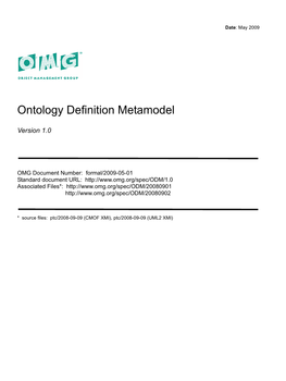 Ontology Definition Metamodel