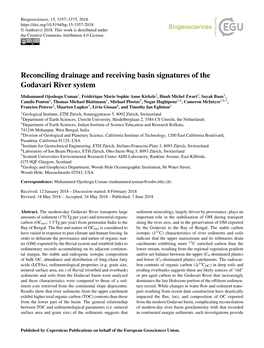 Reconciling Drainage and Receiving Basin Signatures of the Godavari River System