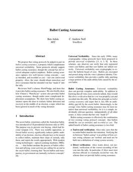 Ballot Casting Assurance