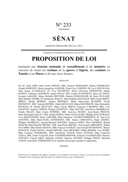 Sénat Proposition De