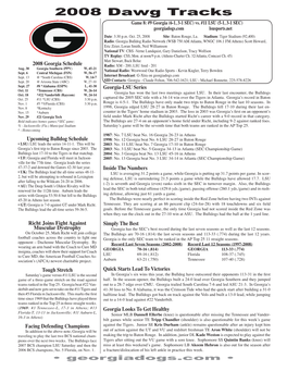 2008 Dawg Tracks Game 8: #9 Georgia (6-1, 3-1 SEC) Vs