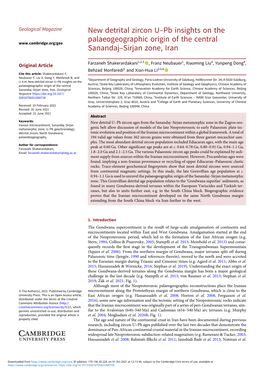 New Detrital Zircon U-Pb Insights on the Palaeogeographic Origin of The