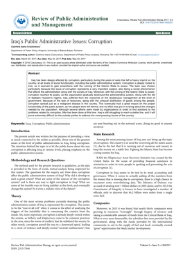 Iraq's Public Administrative Issues: Corruption
