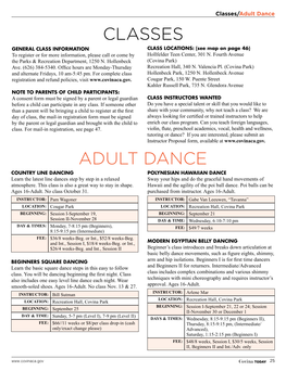 Classes Adult Dance