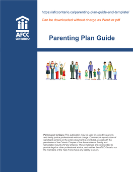 Parenting Plan Guide Guide