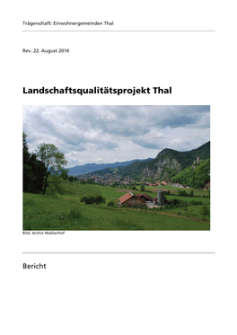 Landschaftsqualitätsprojekt Thal