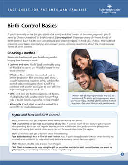 Birth Control Basics