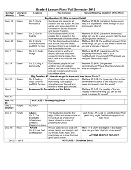 Grade 4 Lesson Plan / Fall Semester 2018