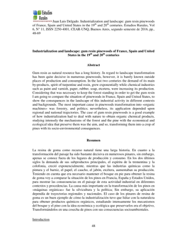 Gum Resin Pinewoods of France, Spain and United States in the 19 Th and 20 Th Centuries