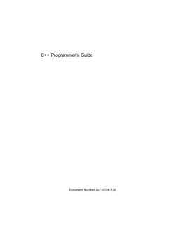 C++ Programmer's Guide