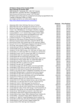 All Nations Stamp & Coin Auction #1284 Noon Saturday 24 October