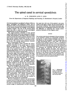 The Spinal Canal in Cervical Spondylosis