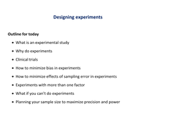 Designing Experiments