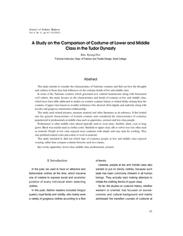 A Study on the Comparison of Costume at Lower and Middle Class in the Tudor Dynasty